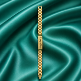 Premium Customized Rakhi cum Bracelet with Gold Finish.