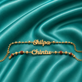 Custom Bhai Bhabhi Name Rakhi Set.
