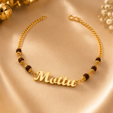 Customized Rakhi With Rudraksha Bracelet
