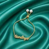 Adjustable Golden Name Rakhi Bracelet