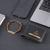 Customized Men Wallet & Rudraksha Rakhi