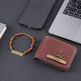 Personalized Men Wallet & Rudraksha Rakhi