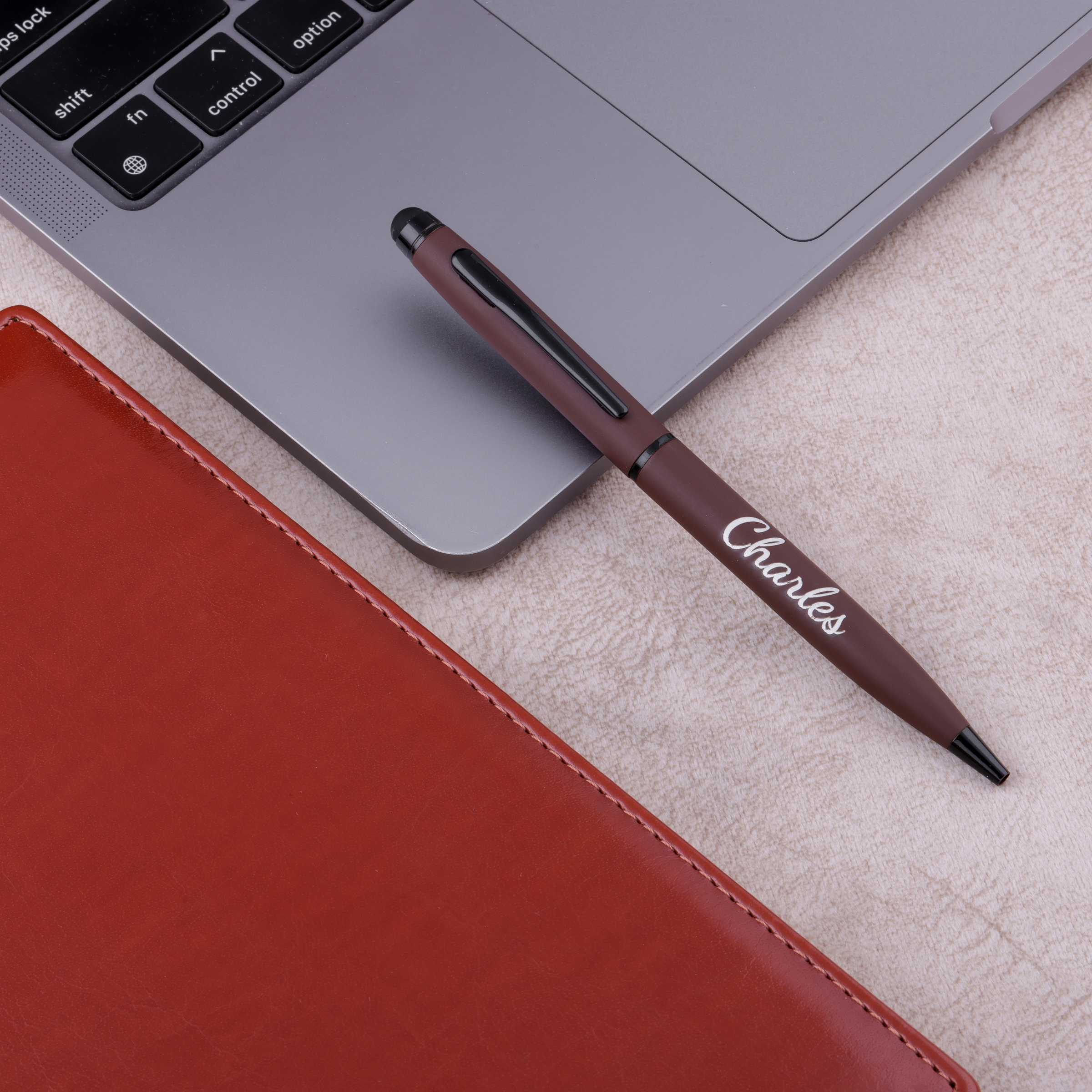 Personalized Pen With Dark Coffee Color