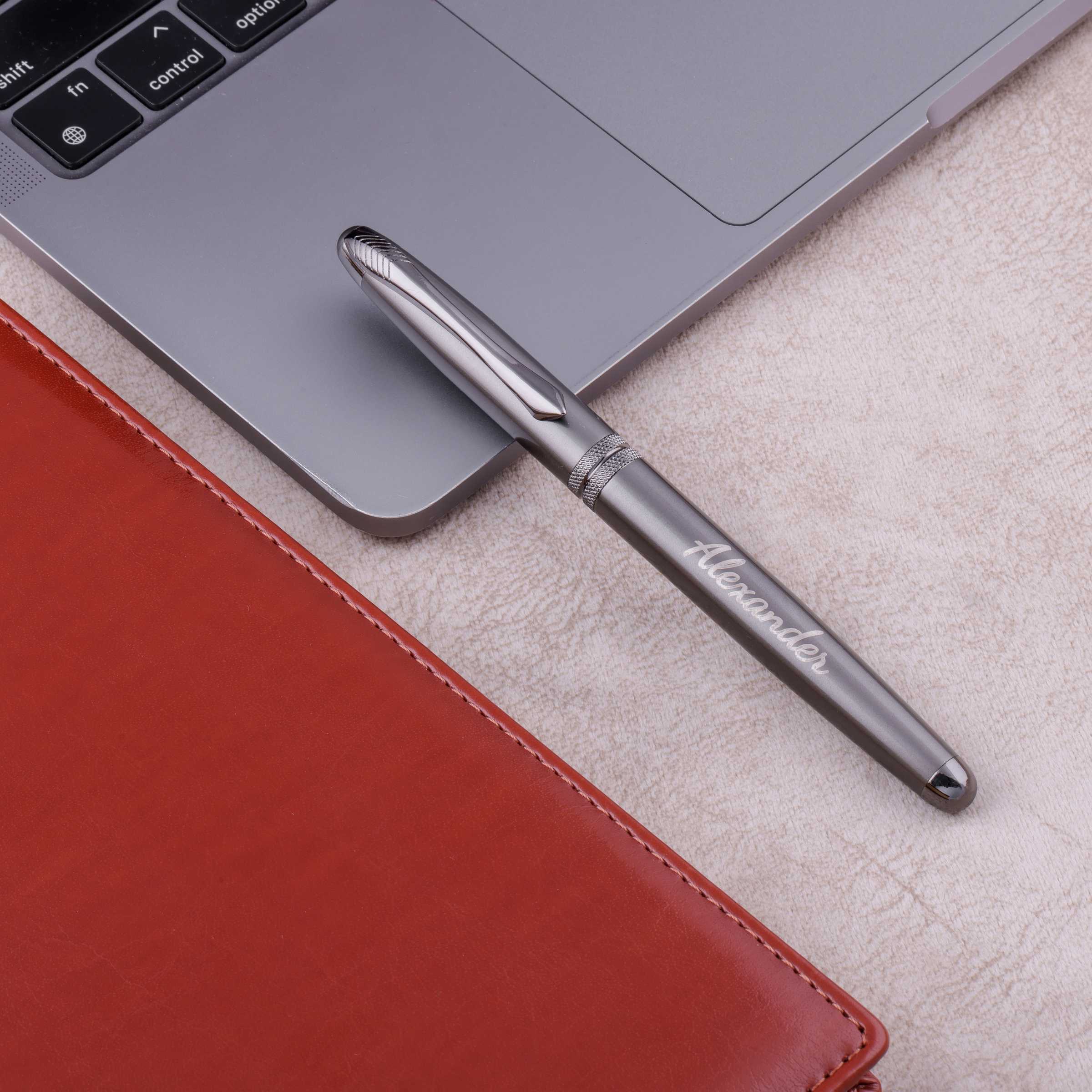 Sophisticated Silver Shine Pen With Name