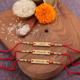 Customized three pc Engraving Rakhi R26