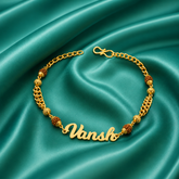 Customized Rakhi With Name And Rudraksh Chain