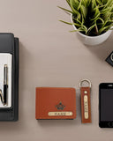 Premium Quality Men's Wallet and Keychain Gift Set | Tan Color