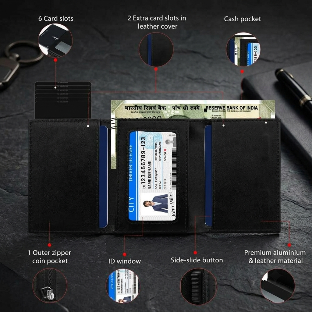 Givitas Defender RFID Protected Slim Wallet Cardholder