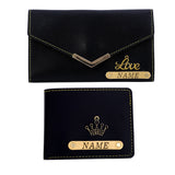 Premium Quality Customized Wallet Combo For Couple | Black Color