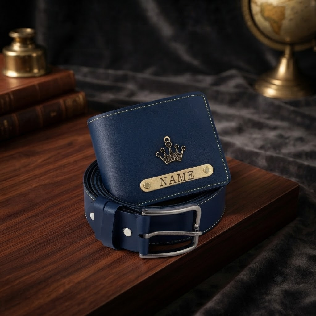 Signature Leather Belt And Wallet Combo For Men