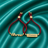 Bhai Bhabhi Name Rakhi Combo with Red Thread