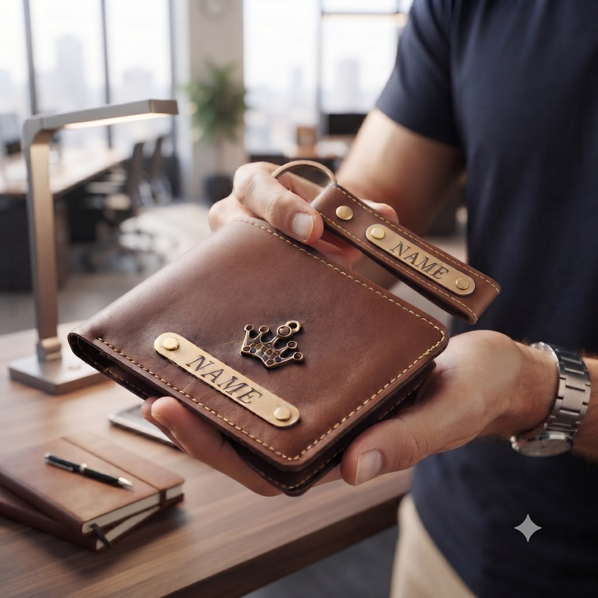 Premium Quality Men's Wallet and Keychain Gift Set