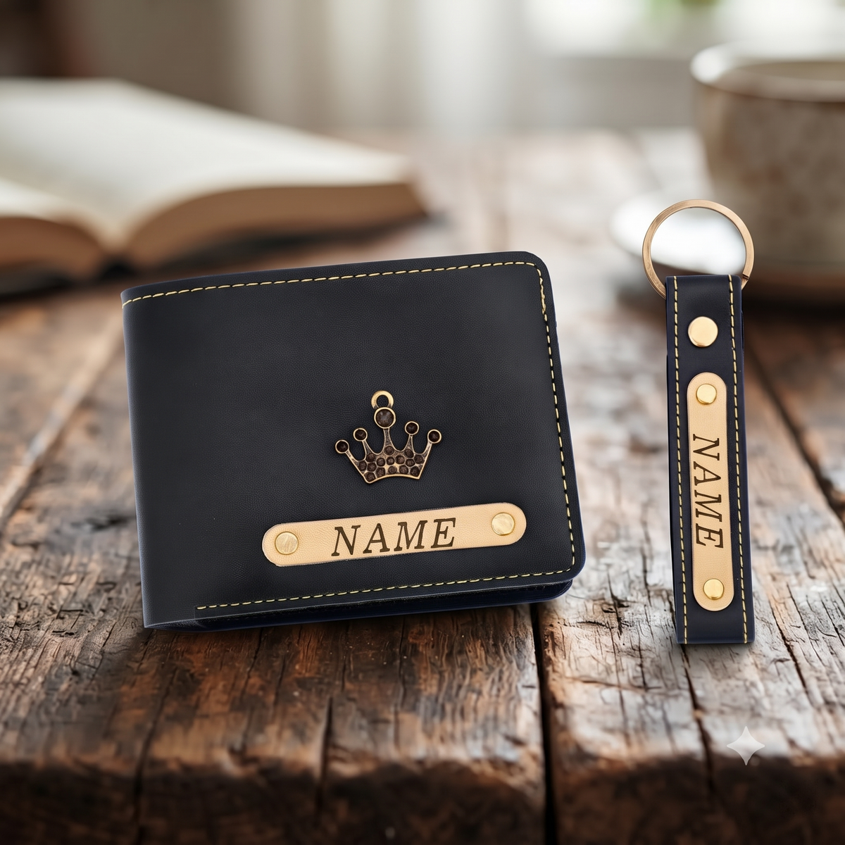 Premium Quality Men's Wallet and Keychain Gift Set