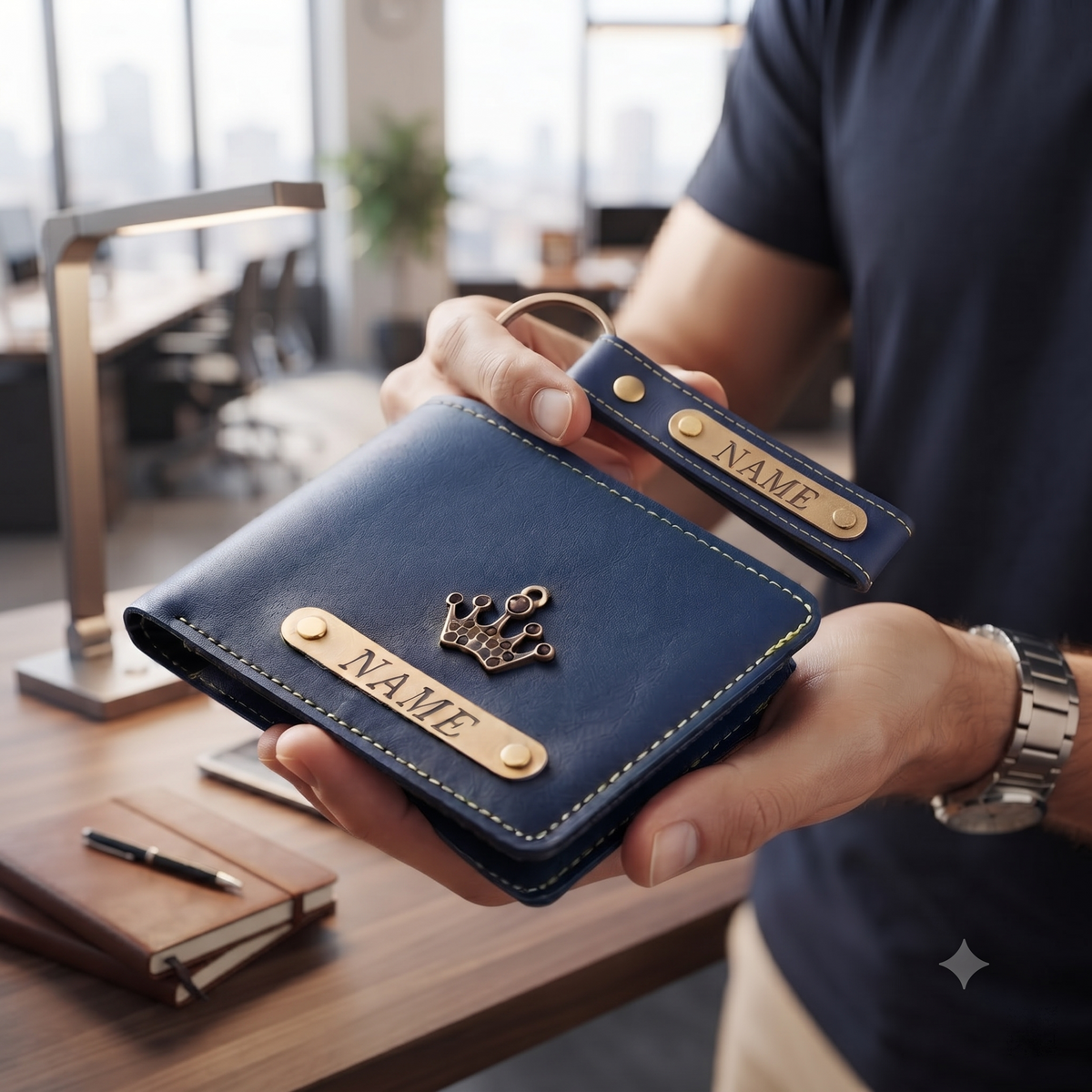 Premium Quality Men's Wallet and Keychain Gift Set