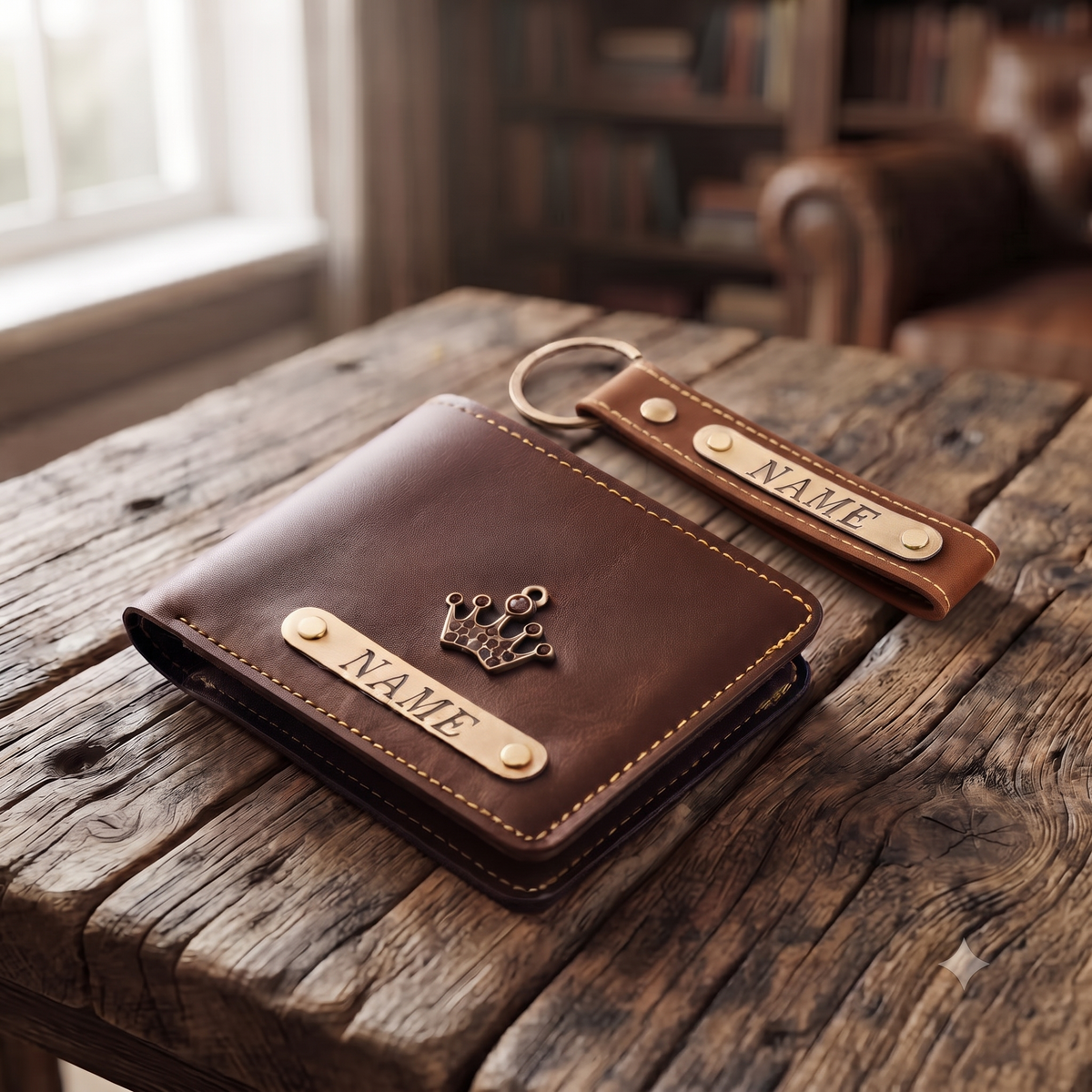 Premium Quality Men's Wallet and Keychain Gift Set
