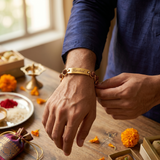 Customized Rakhi with Rudraksh Breads.
