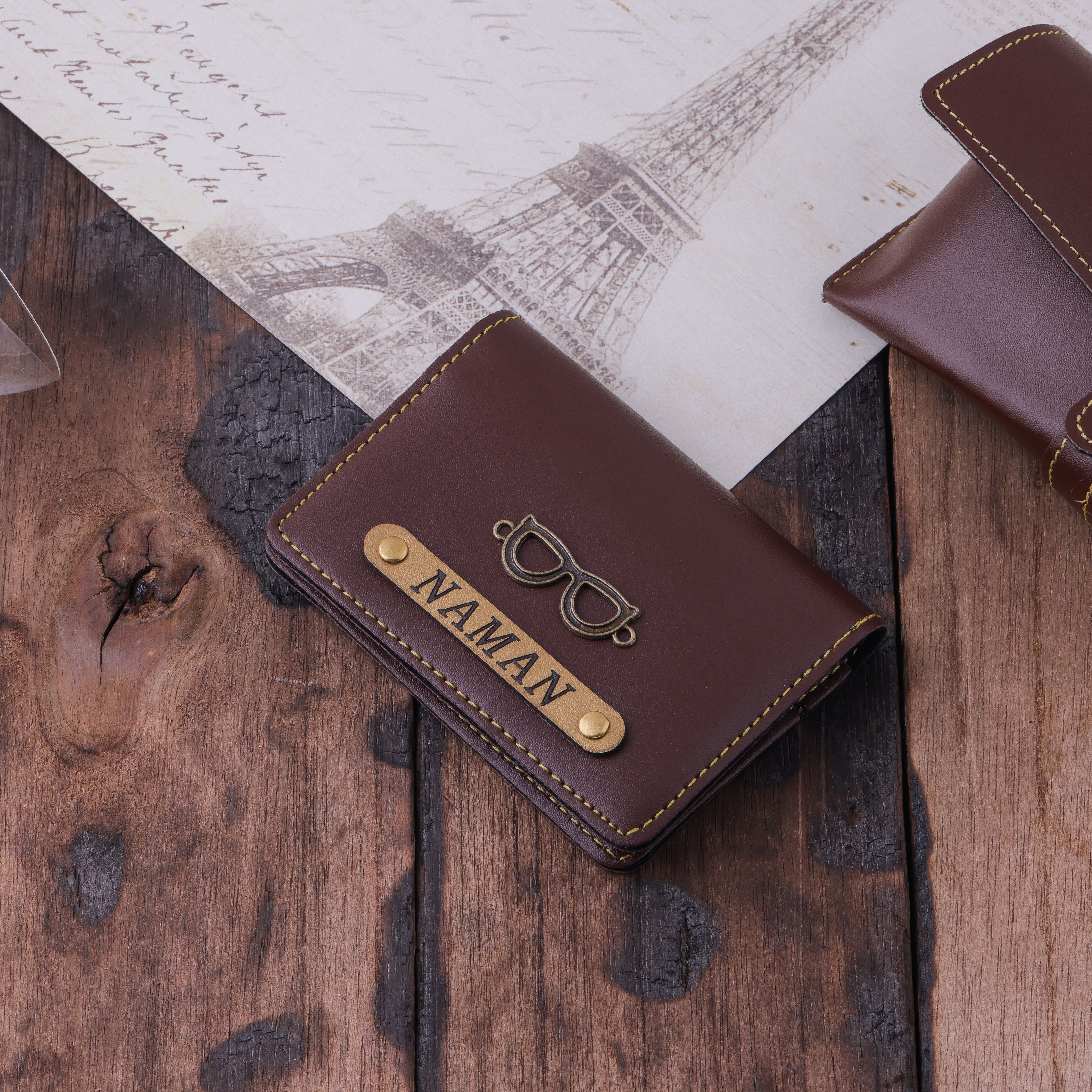 Elegant and Practical Faux Leather Customized Card Holder | Brown