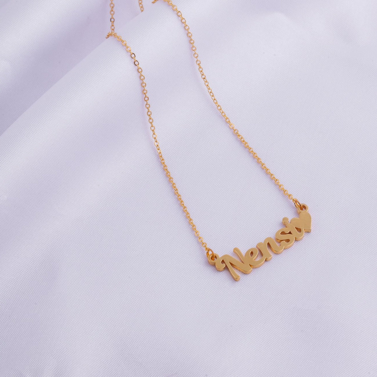 Stylish Name Necklace With Heart Symbol