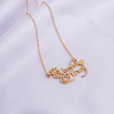 Customised Name Pendant Necklace With Heart And Crown