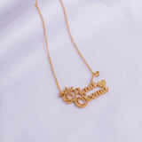 Exclusive Double Name Necklace With Crown And Heart