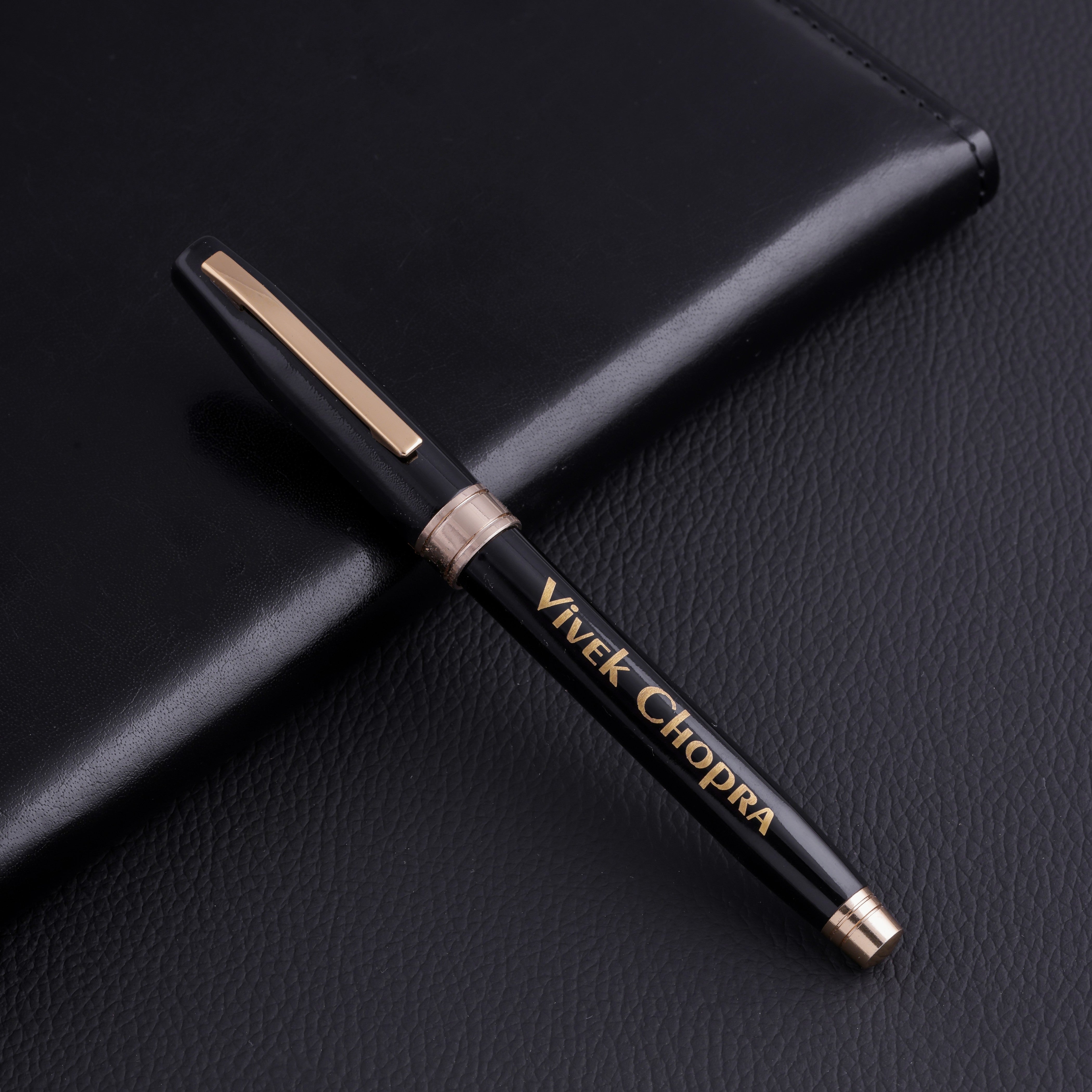 Black And Gold Finish Personalized Pen