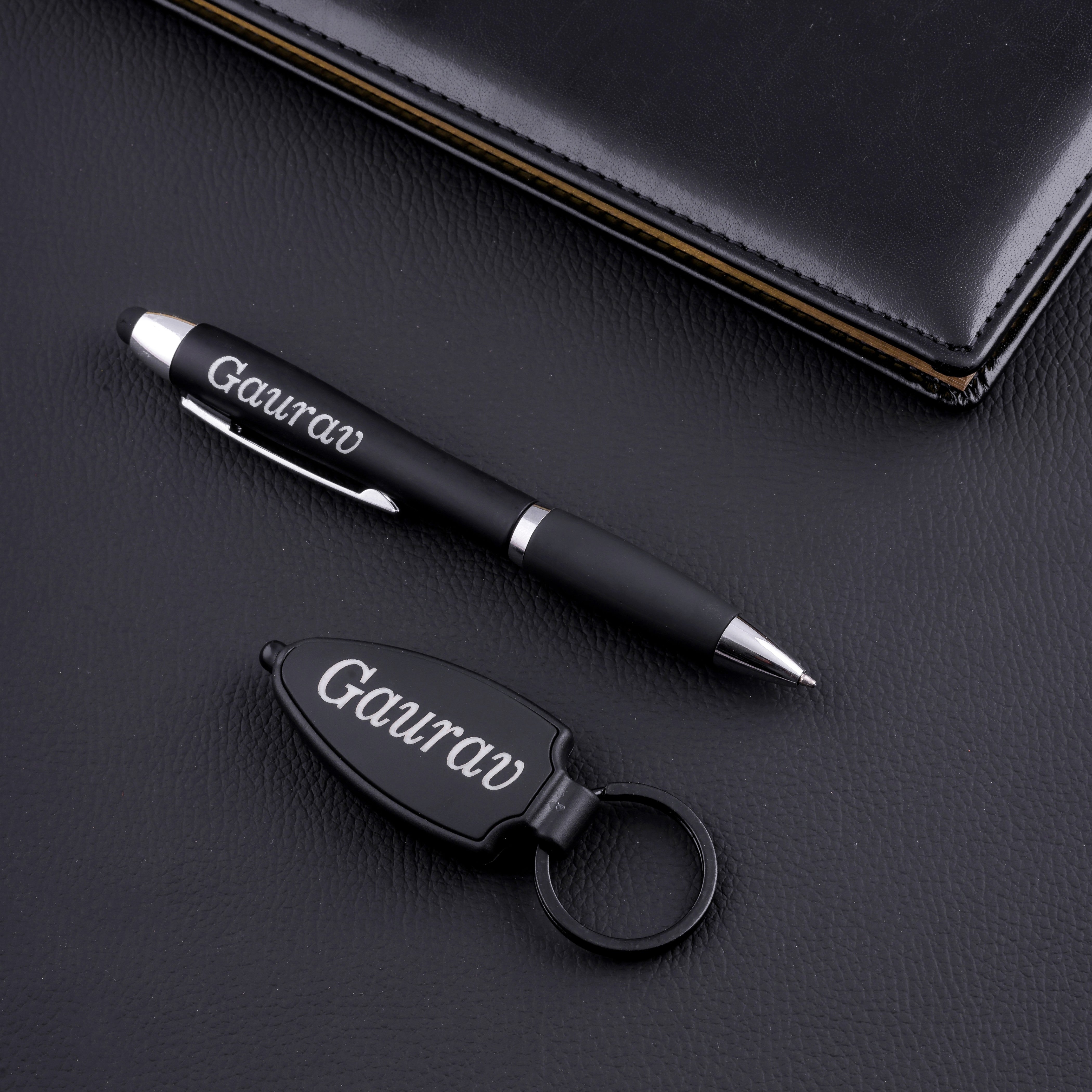 Personalized Pen And LED Keychain Gift Set