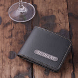 Casual Black Wallet For Men With Name