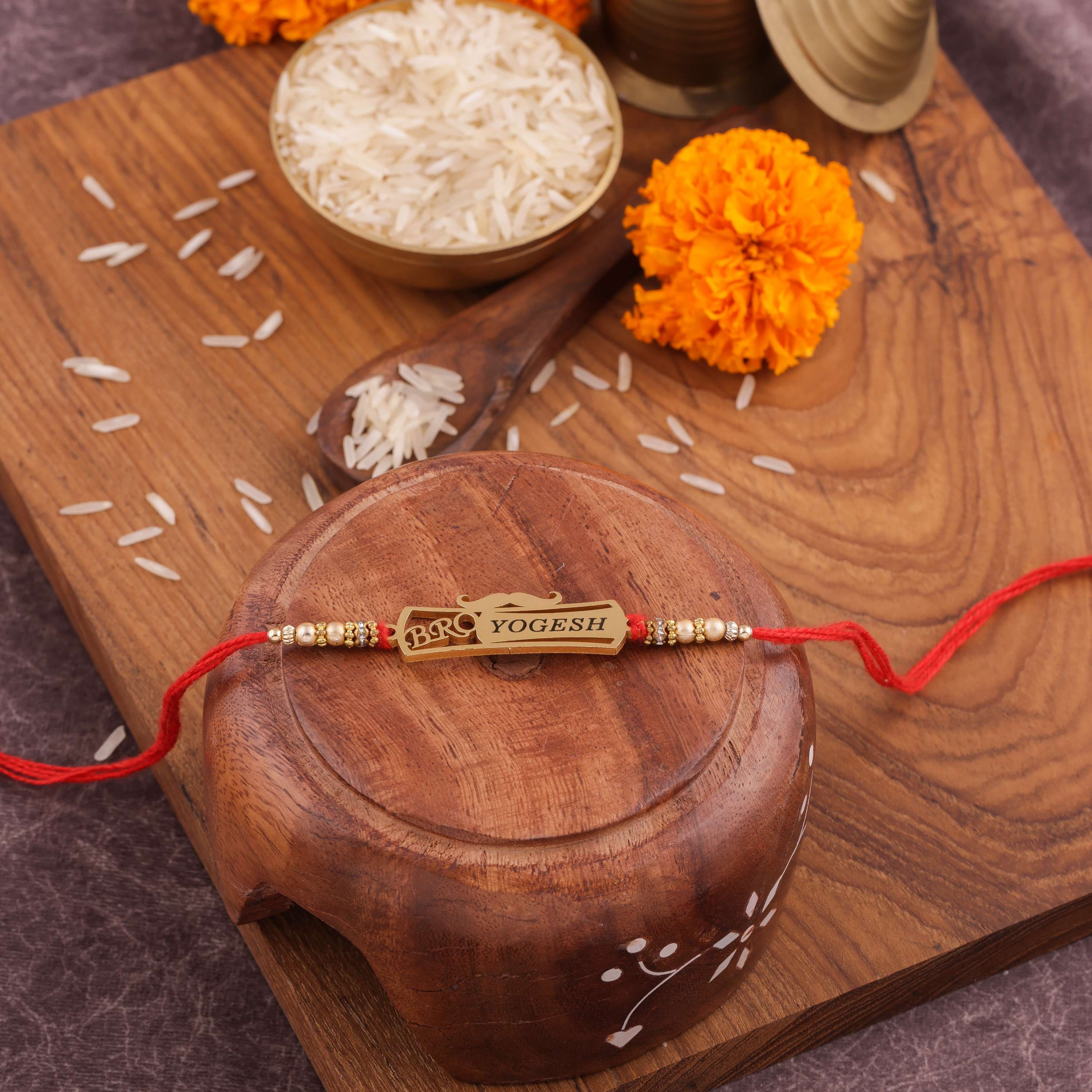 Beautiful Personalized Red Thread Rakhi