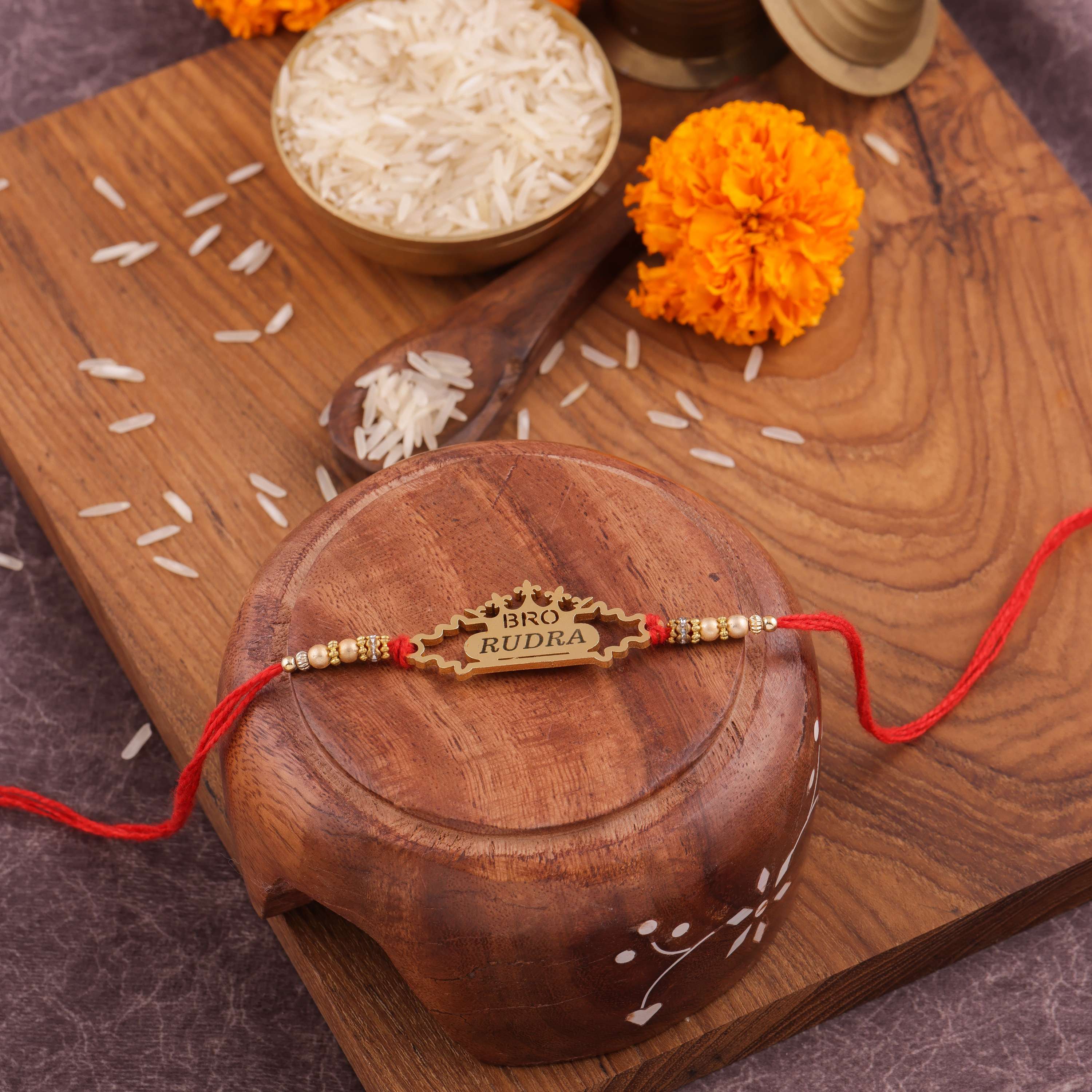 Elegant Red Thread Rakhi