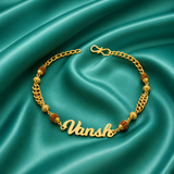 Customized Rakhi With Name And Rudraksh Chain