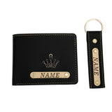 Premium Quality Men's Wallet and Keychain Gift Set | Black Color