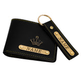 Premium Quality Men's Wallet and Keychain Gift Set | Black Color