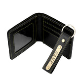 Premium Quality Men's Wallet and Keychain Gift Set | Black Color