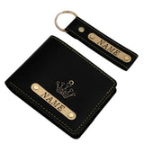 Premium Quality Men's Wallet and Keychain Gift Set | Black Color