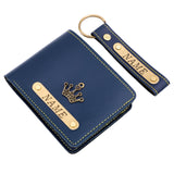 Premium Quality Men's Wallet and Keychain Gift Set | Blue Color