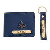 Premium Quality Men's Wallet and Keychain Gift Set | Blue Color