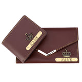 Premium Quality Customized Wallet Combo For Couple | Brown Color