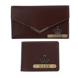 Premium Quality Customized Wallet Combo For Couple | Brown Color