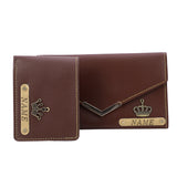 Premium Quality Customized Wallet Combo For Couple | Brown Color