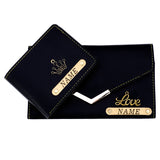 Premium Quality Customized Wallet Combo For Couple | Black Color