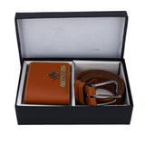 Signature Leather Belt And Wallet Combo For Men | Tan Color