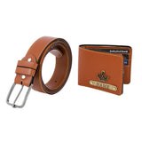 Signature Leather Belt And Wallet Combo For Men | Tan Color