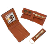 Personalized Wallet, Keychain And Sunglasses Cover Combo | Tan Color