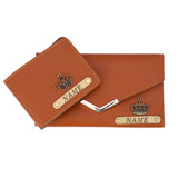 Premium Quality Customized Wallet Combo For Couple | Tan Color